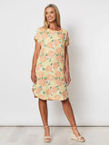 Gordon Smith Citrus Print Linen Dress