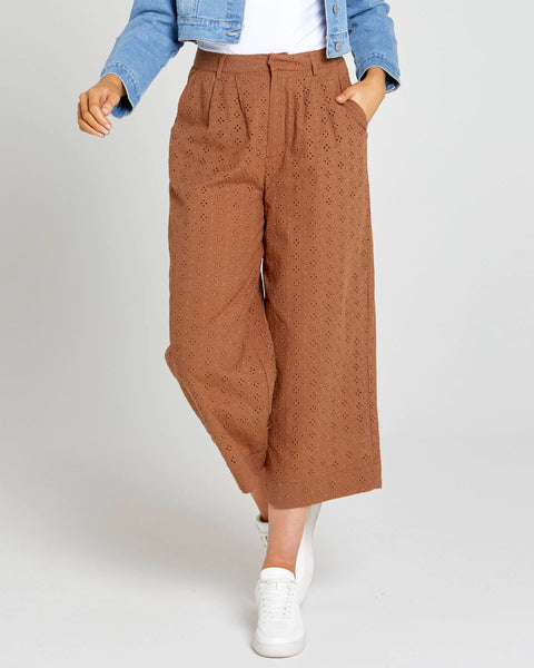 Sass Sofia Embroidered Wide Leg Pant