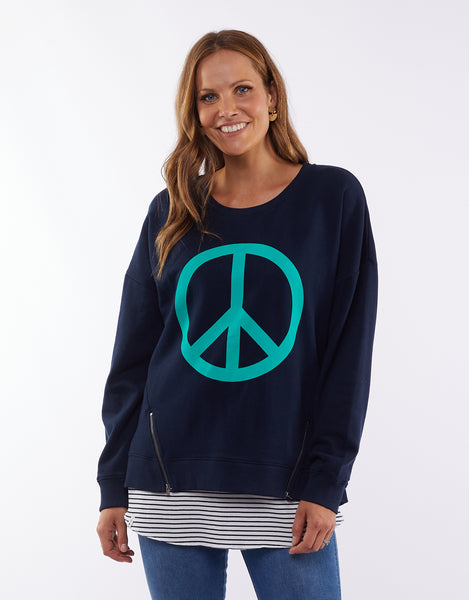 Elm Love And Peace Crew Jumper