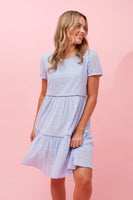 CKM Short Sleeve Tiered Broderie Anglaise Dress